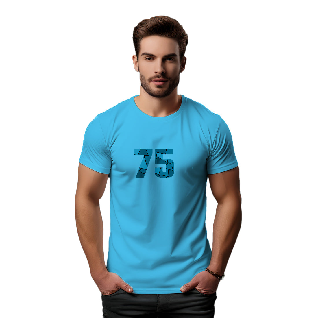75 Number Unisex T-Shirt (Sky Blue)