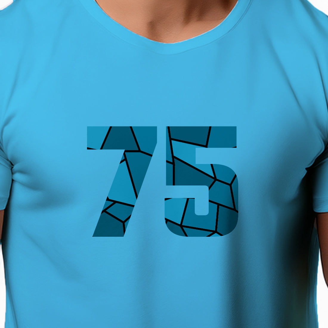 75 Number Unisex T-Shirt (Sky Blue)