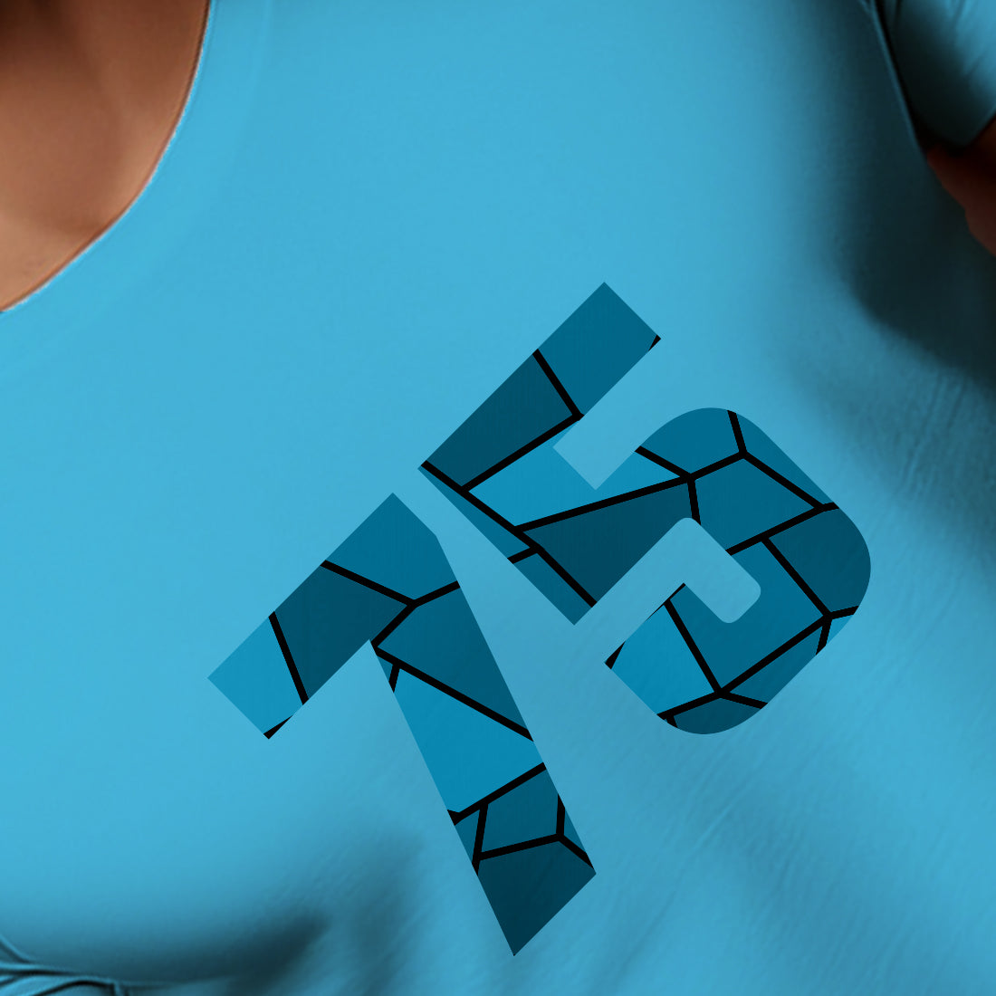 75 Number Unisex T-Shirt (Sky Blue)
