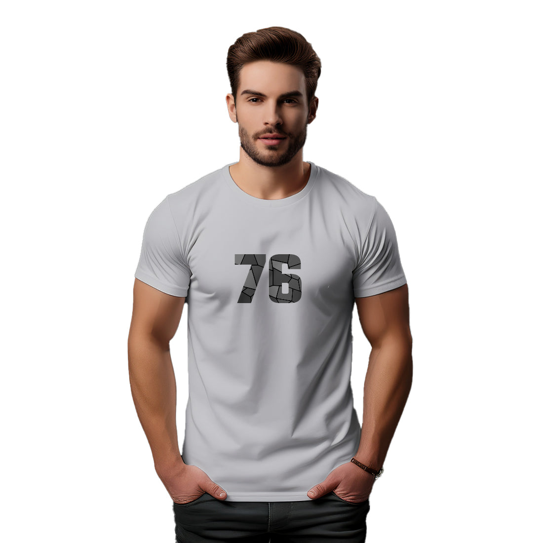 76 Number Unisex T-Shirt (Melange Grey)
