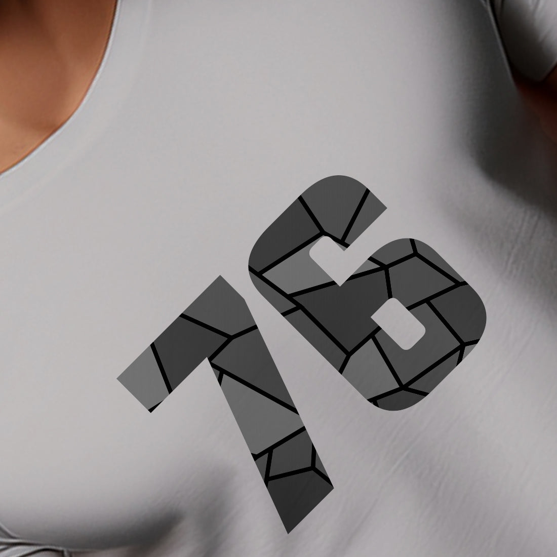 76 Number Unisex T-Shirt (Melange Grey)