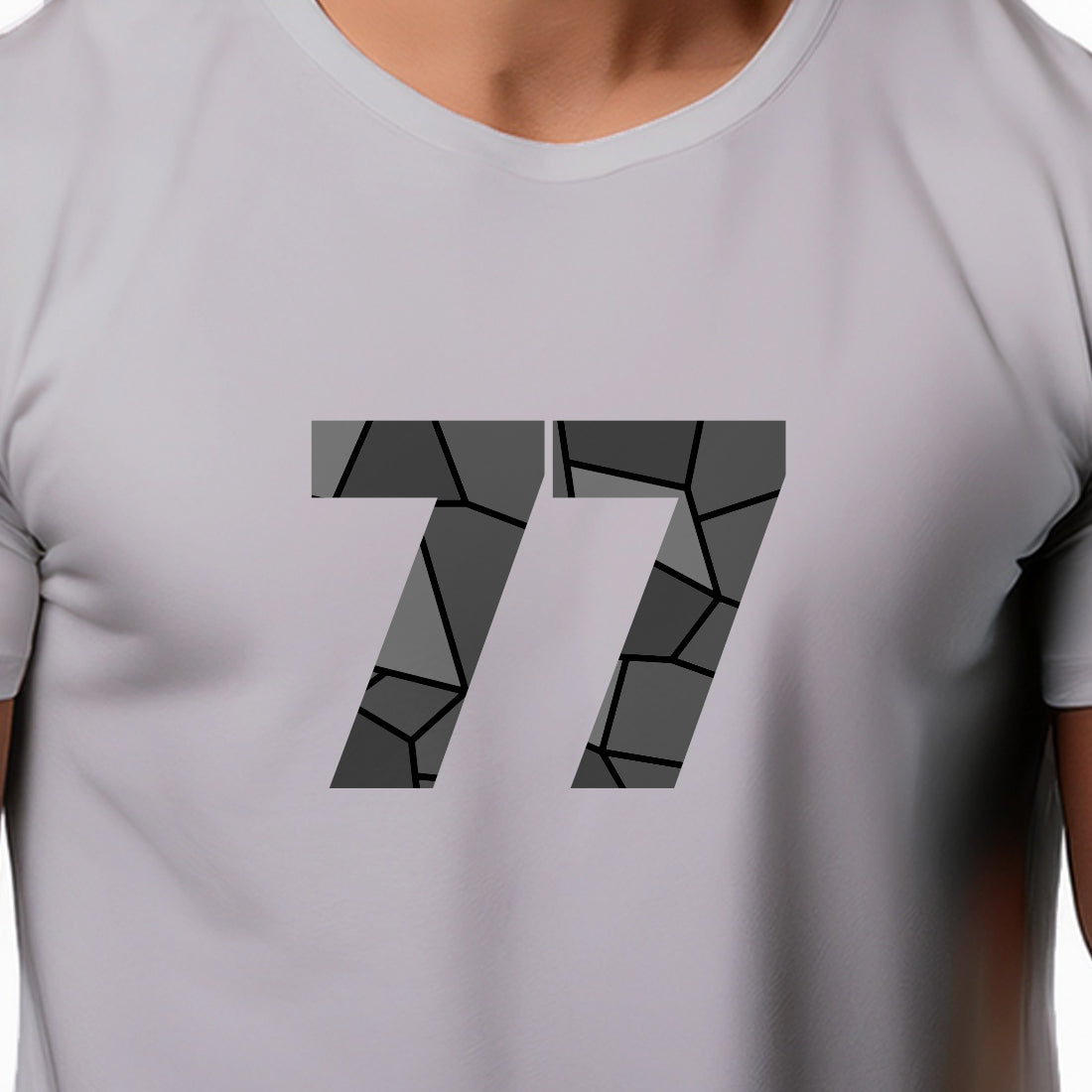 77 Number Unisex T-Shirt (Melange Grey)