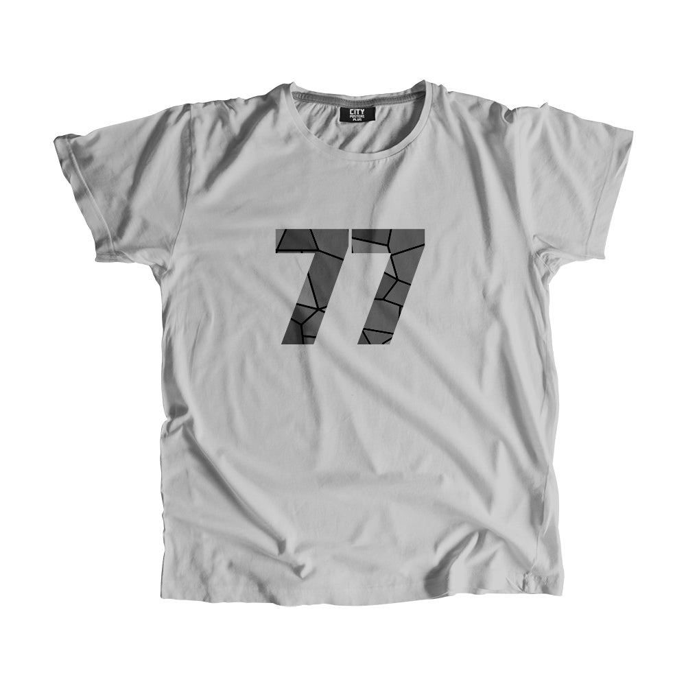 77 Number Unisex T-Shirt (Melange Grey)