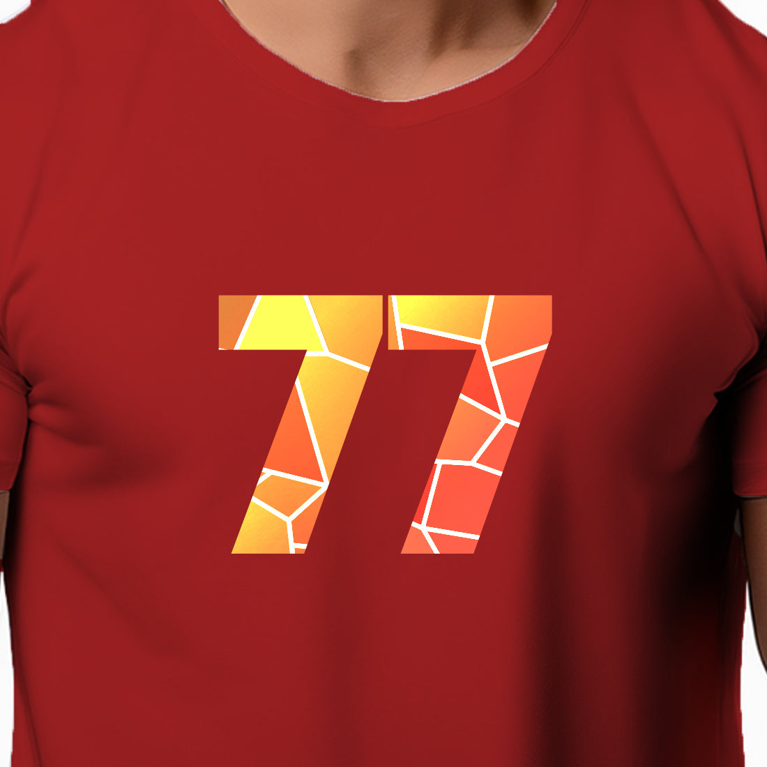 77 Number Unisex T-Shirt (Red)