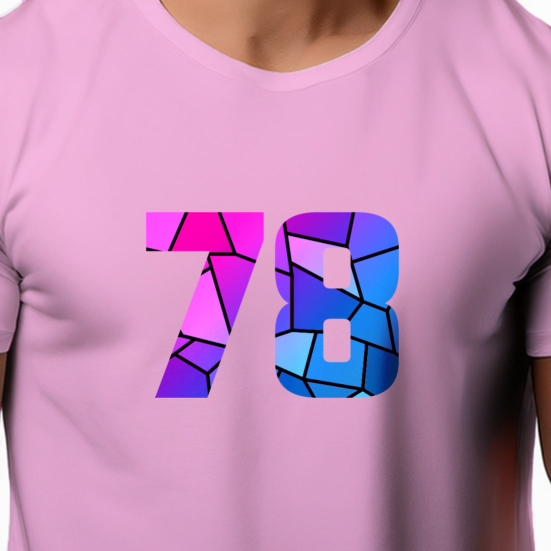 78 Number Unisex T-Shirt (Light Pink)