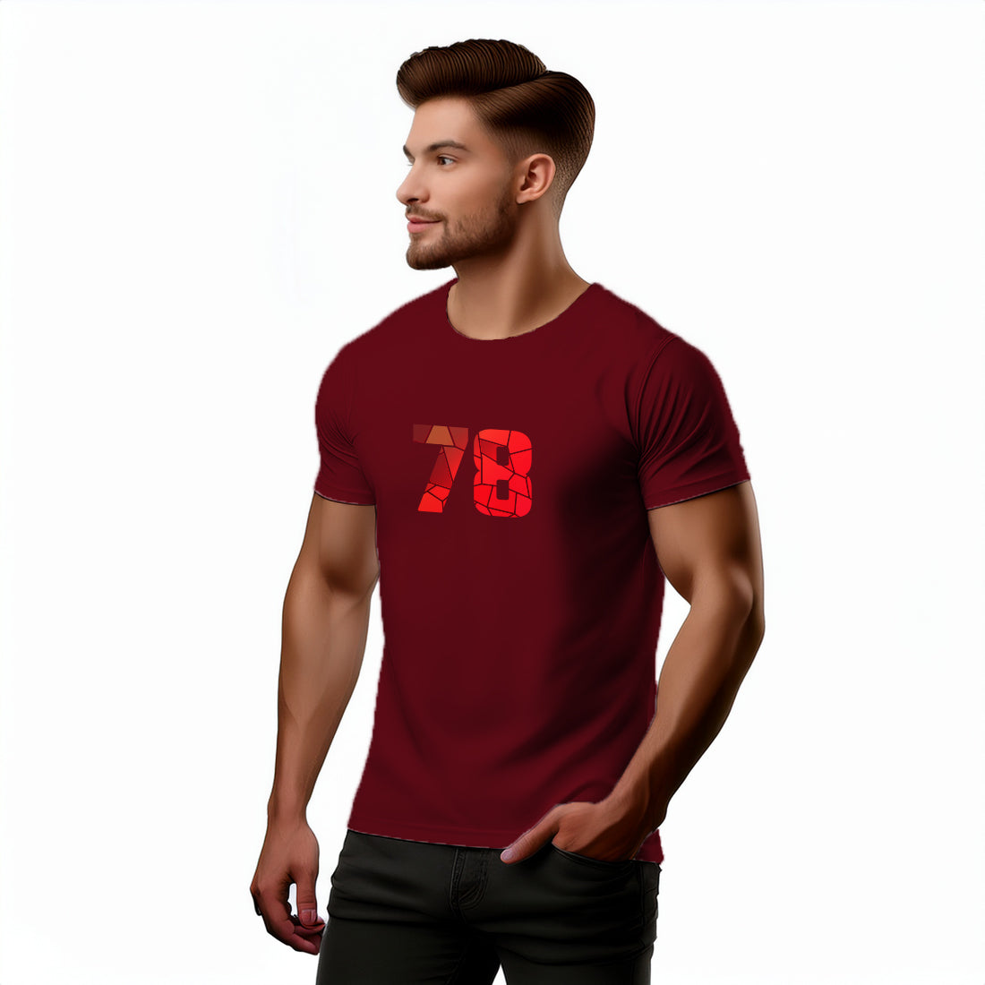 78 Number Unisex T-Shirt (Maroon)