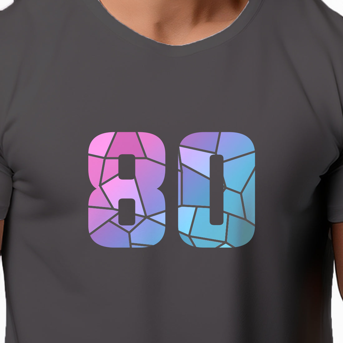 80 Number Unisex T-Shirt (Charcoal Grey)