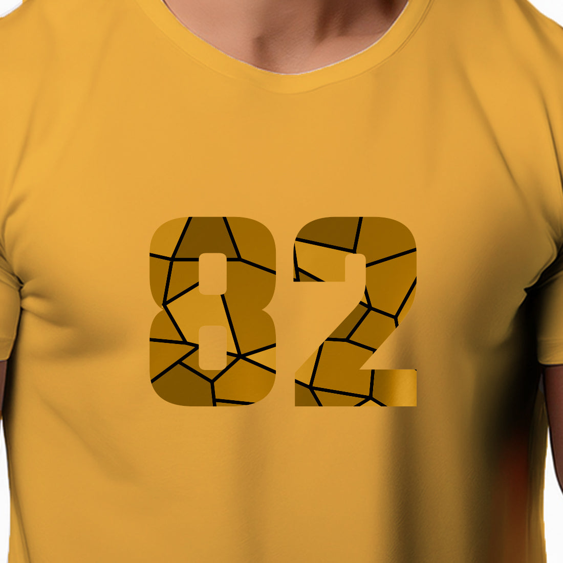 82 Number Unisex T-Shirt (Golden Yellow)