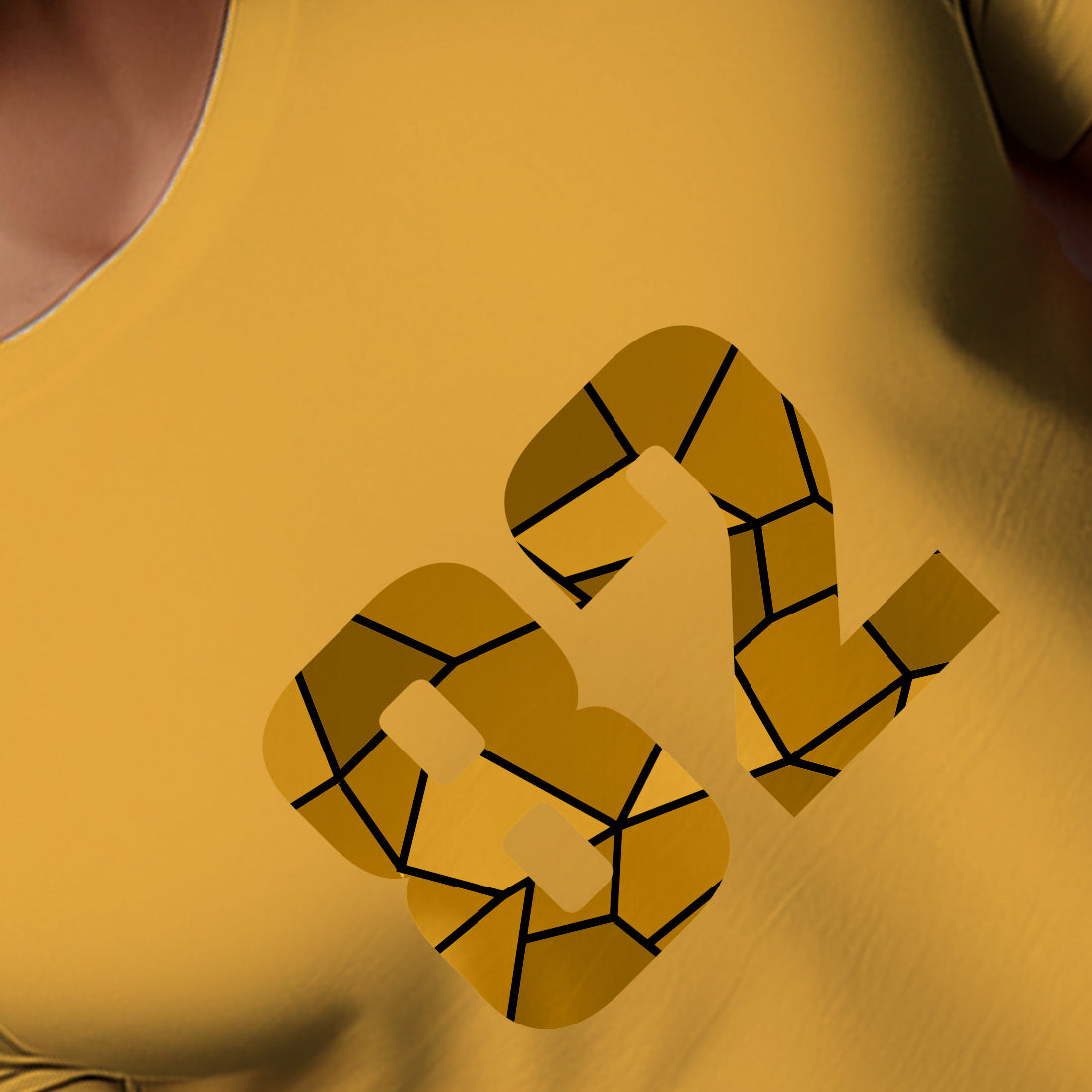82 Number Unisex T-Shirt (Golden Yellow)
