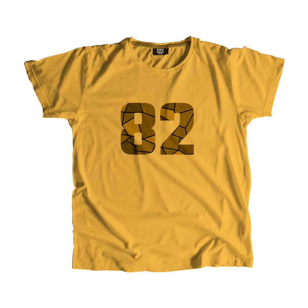 82 Number Unisex T-Shirt (Golden Yellow)