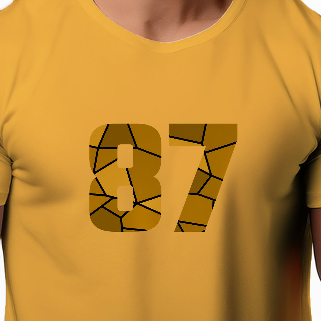 87 Number Unisex T-Shirt (Golden Yellow)