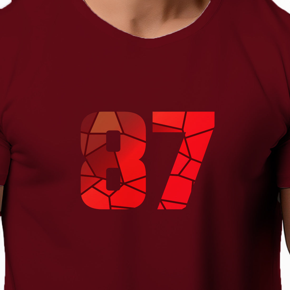 87 Number Unisex T-Shirt (Maroon)