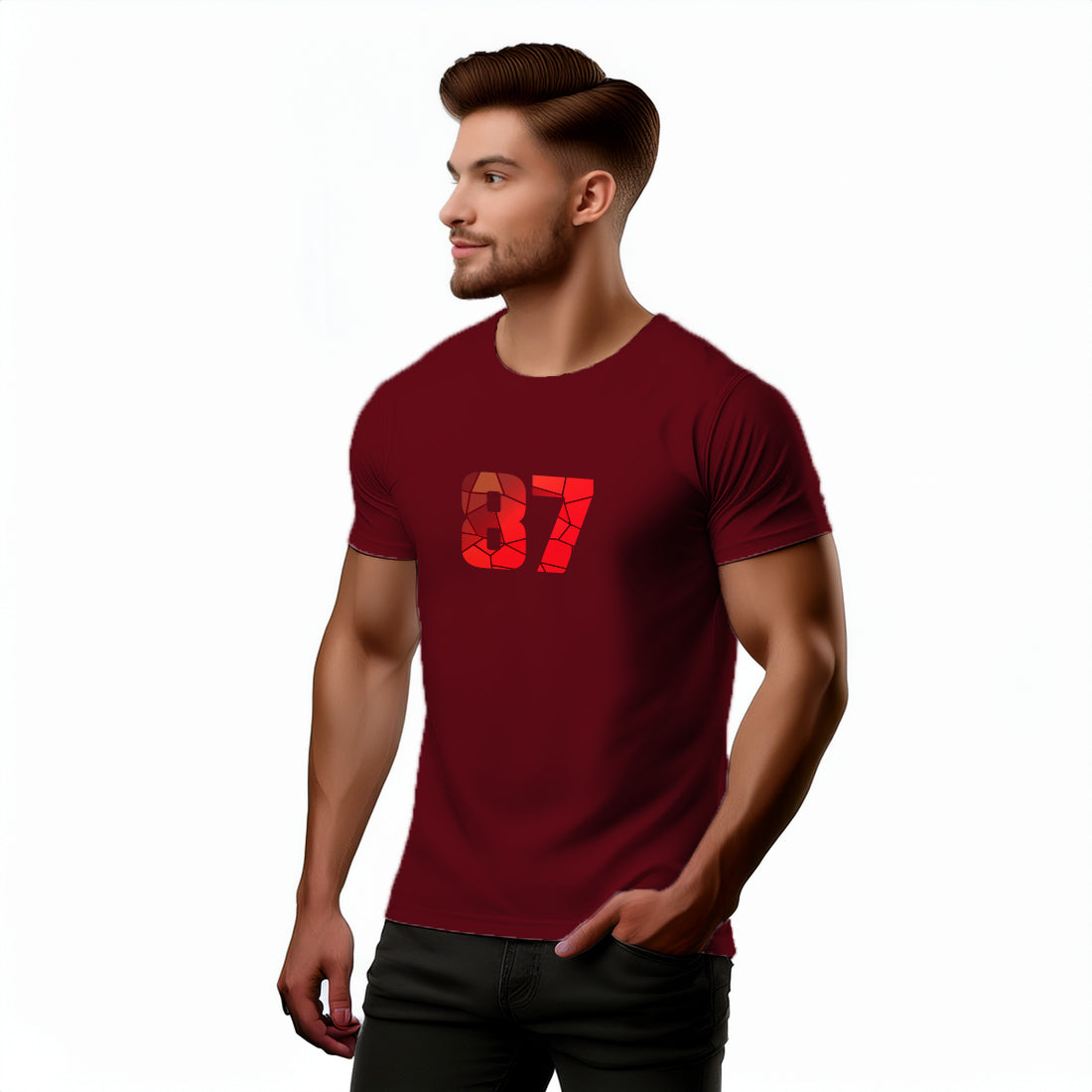 87 Number Unisex T-Shirt (Maroon)