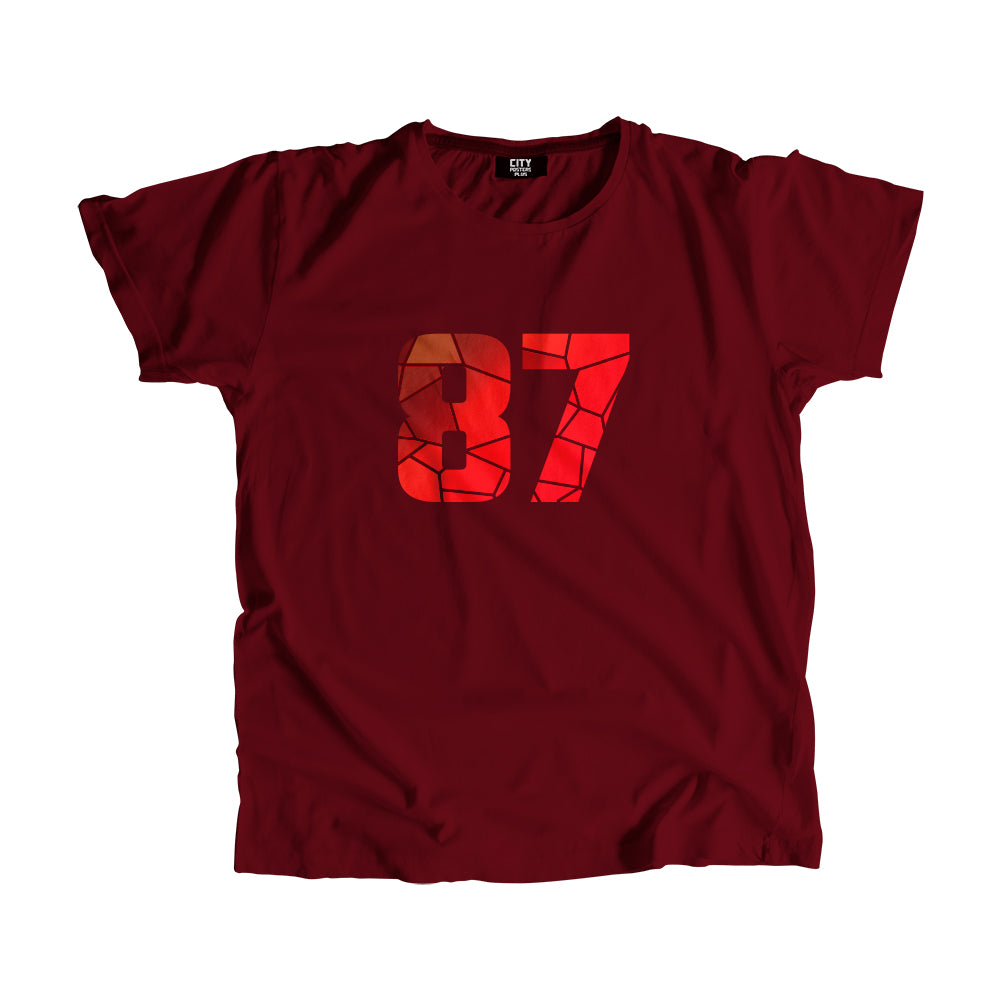 87 Number Unisex T-Shirt (Maroon)