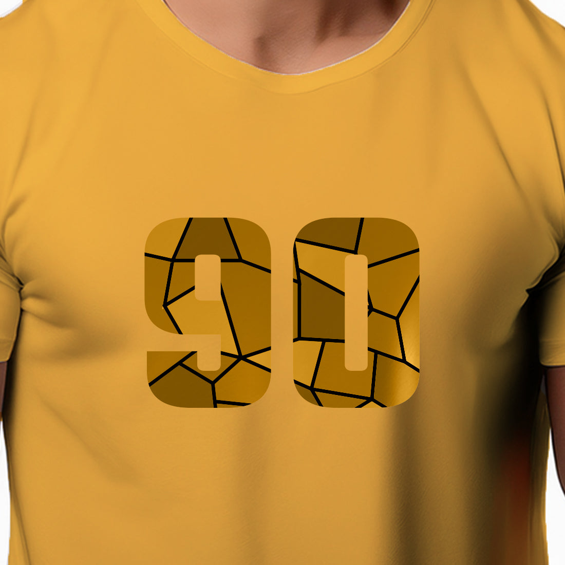 90 Number Unisex T-Shirt (Golden Yellow)