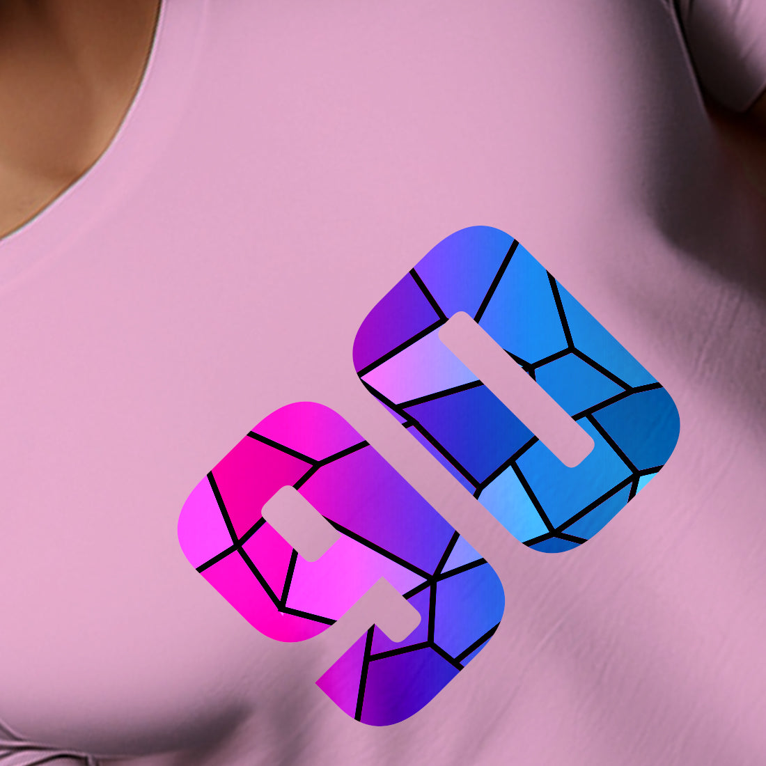90 Number Unisex T-Shirt (Light Pink)