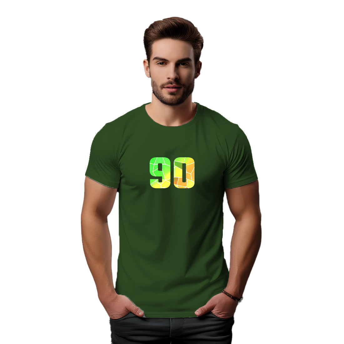 90 Number Unisex T-Shirt (Olive Green)