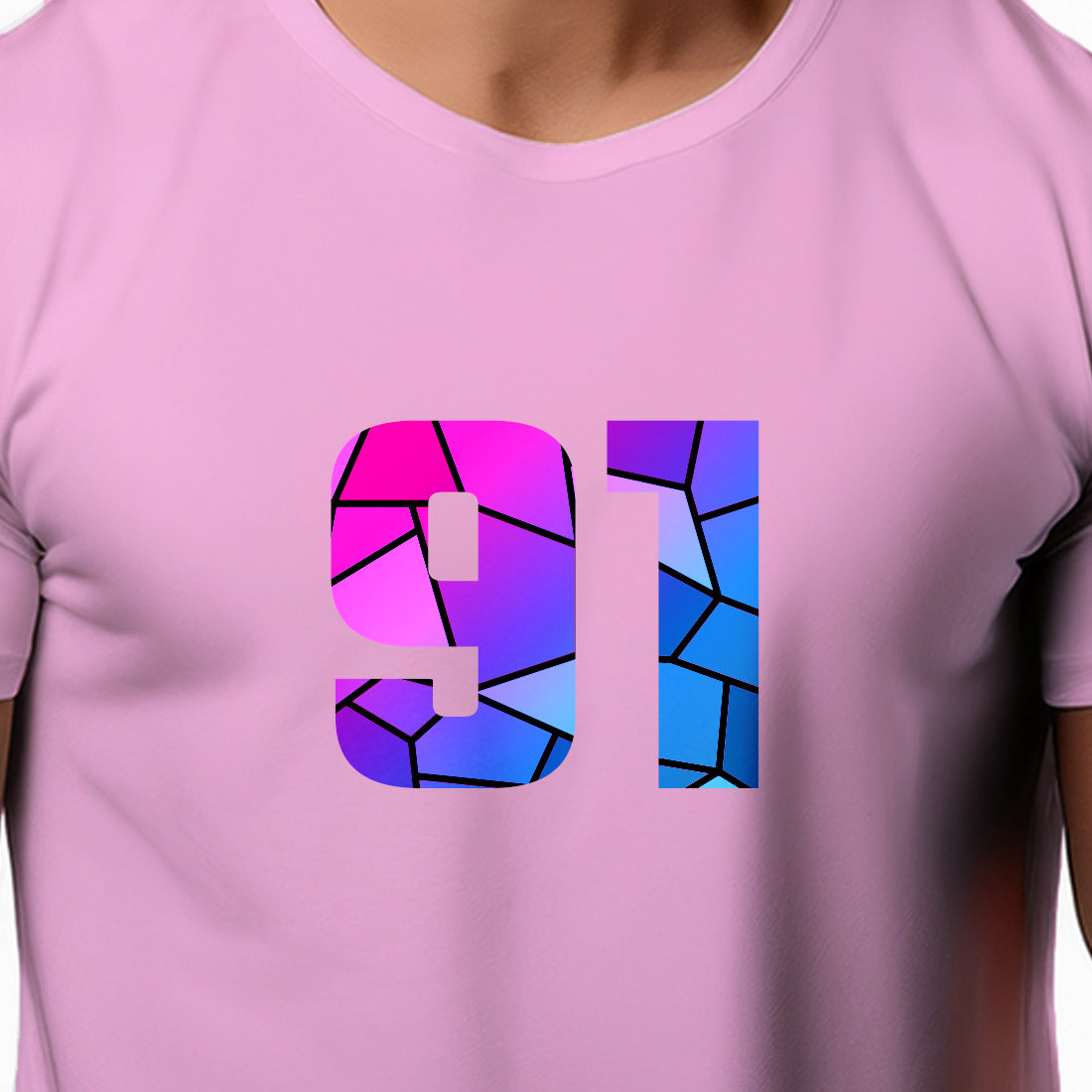 91 Number Unisex T-Shirt (Light Pink)