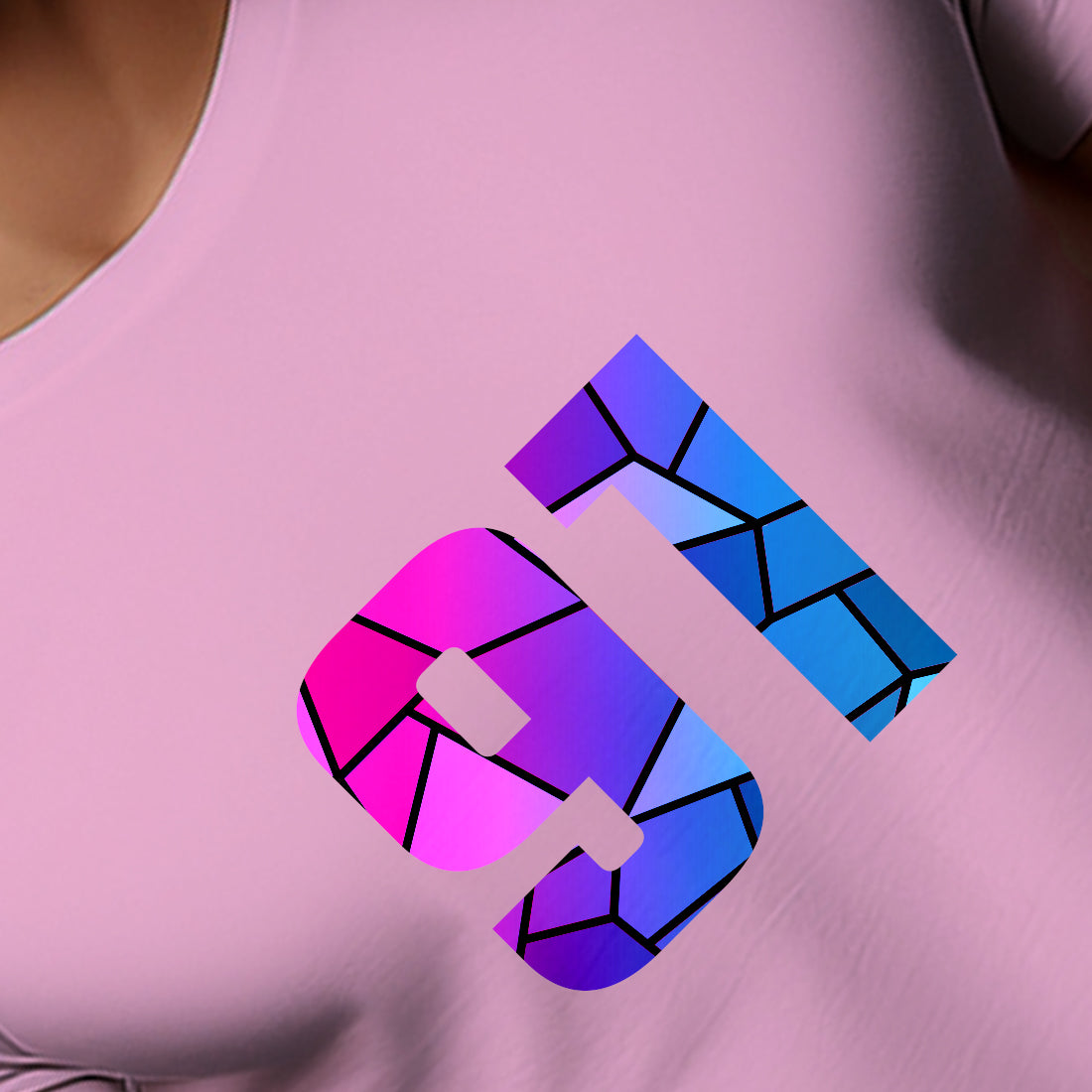 91 Number Unisex T-Shirt (Light Pink)