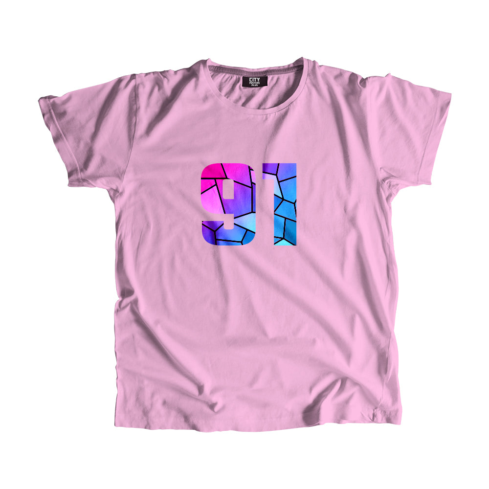 91 Number Unisex T-Shirt (Light Pink)