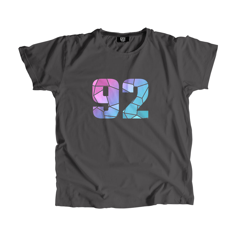 92 Number Unisex T-Shirt (Charcoal Grey)