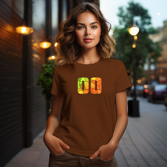 00 Number Women's T-Shirt (Brown)