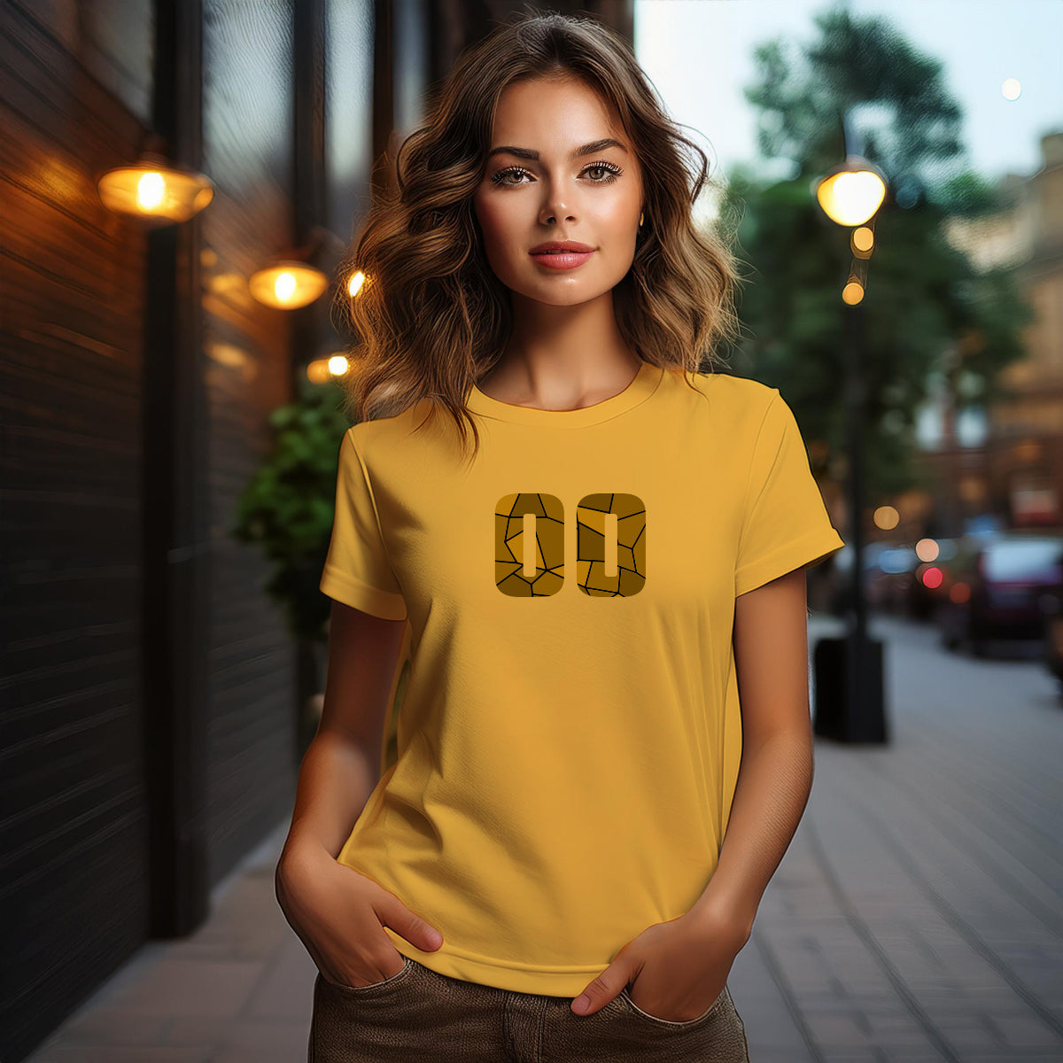 00 Number Women's T-Shirt (Golden Yellow)