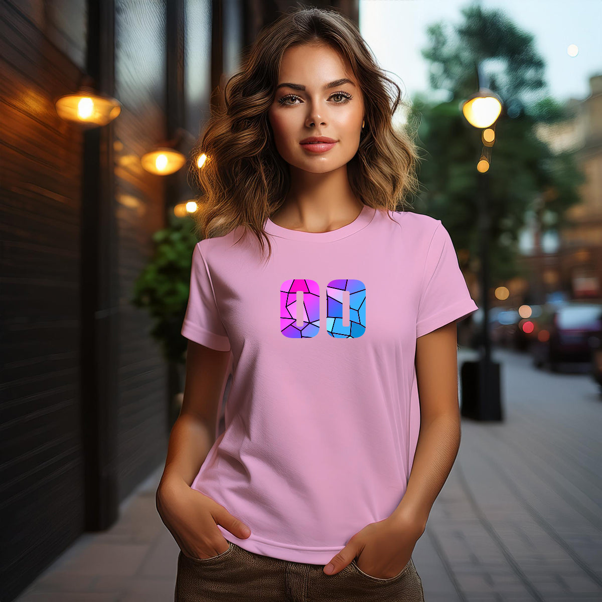 00 Number Women's T-Shirt (Light Pink)