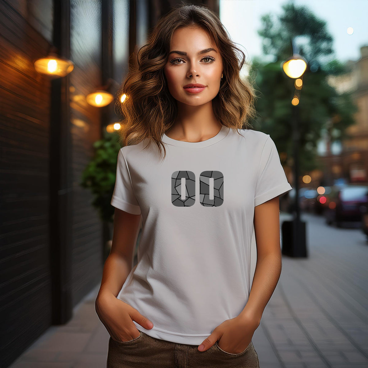 00 Number Women's T-Shirt (Melange Grey)