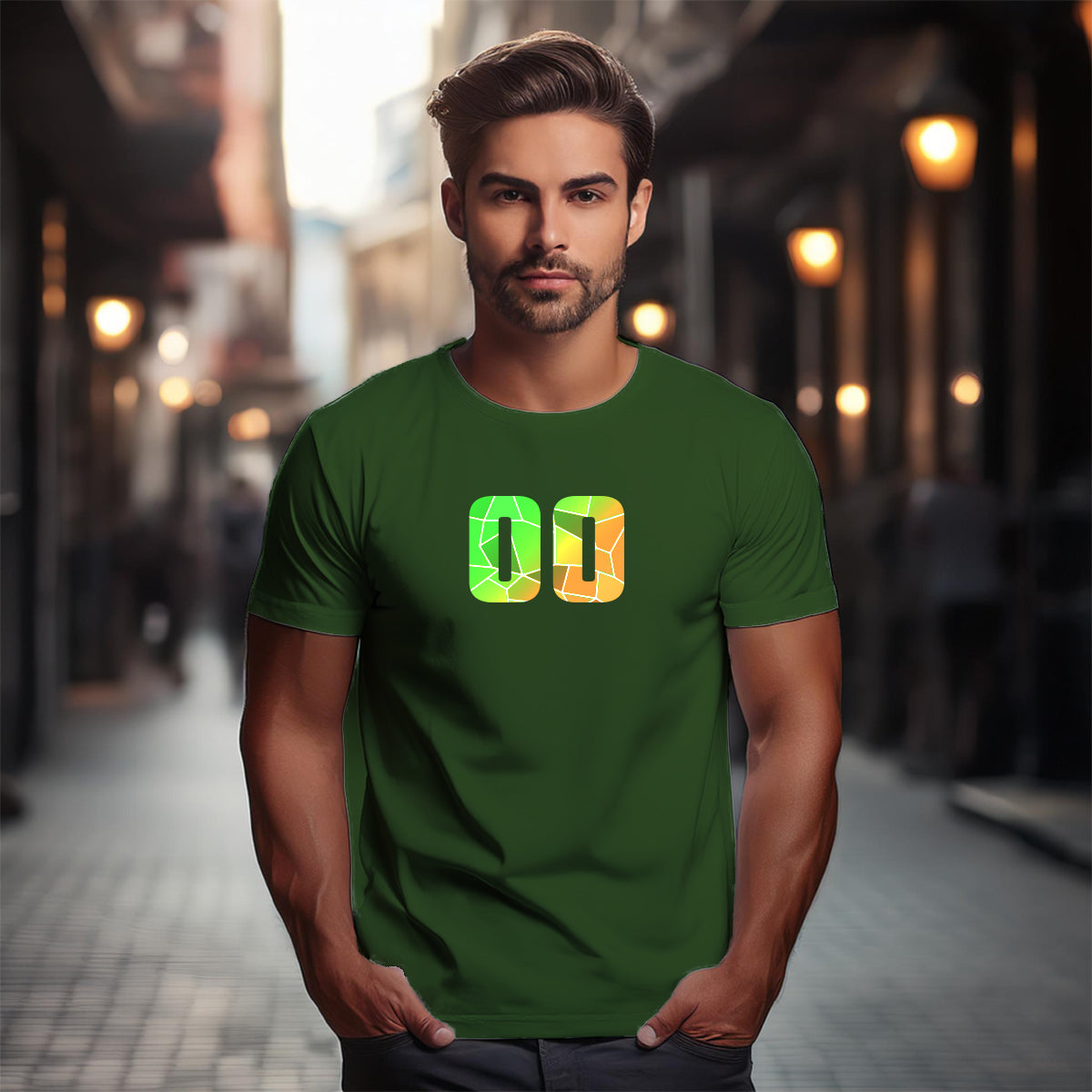 00 Number Unisex T-Shirt (Olive Green)