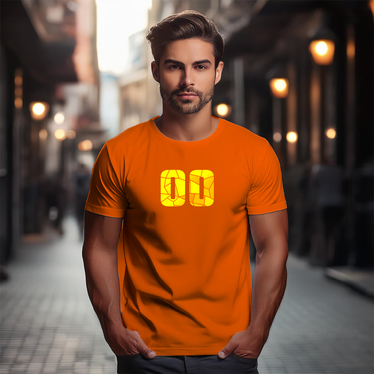 00 Number Unisex T-Shirt (Orange)