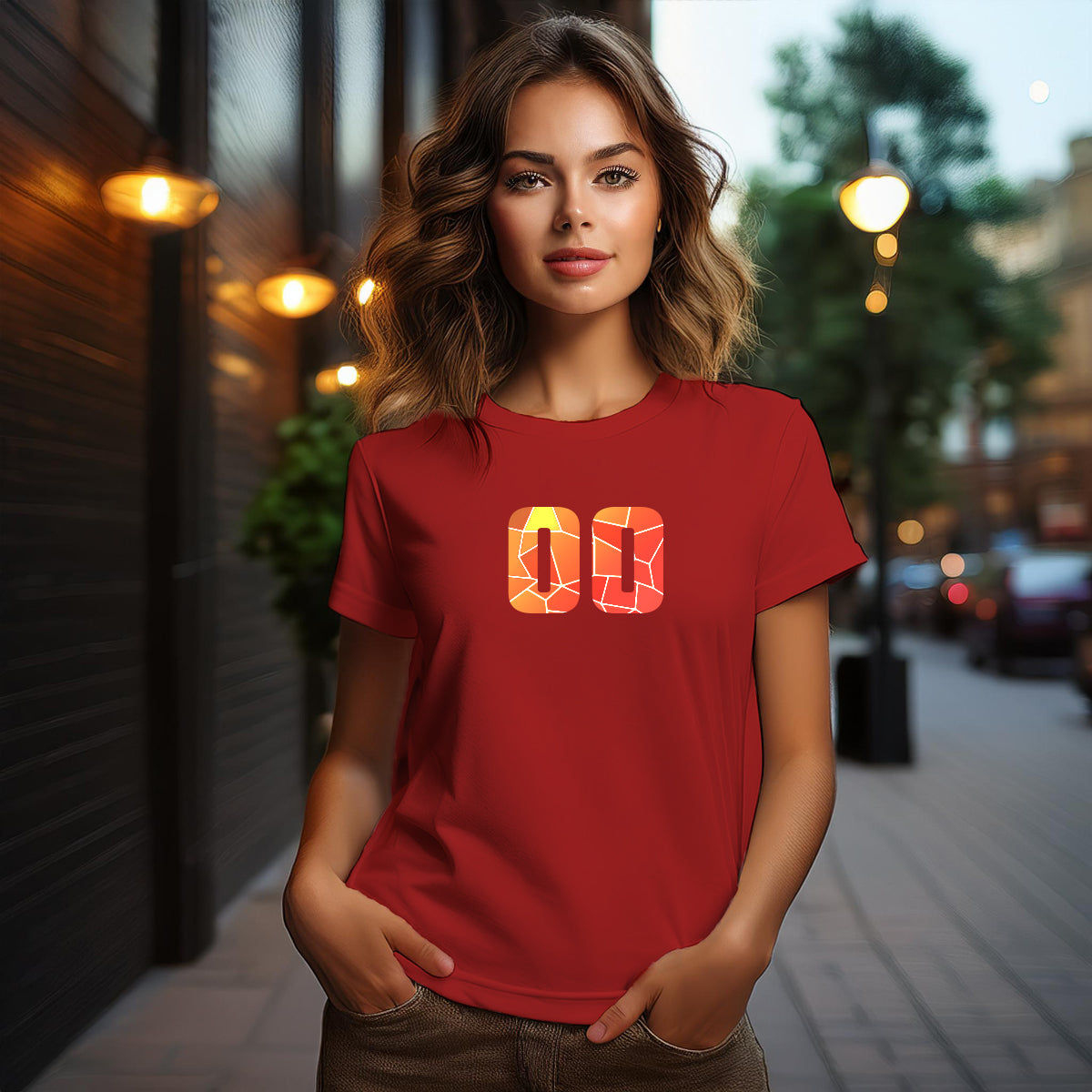 00 Number Women's T-Shirt (Red)