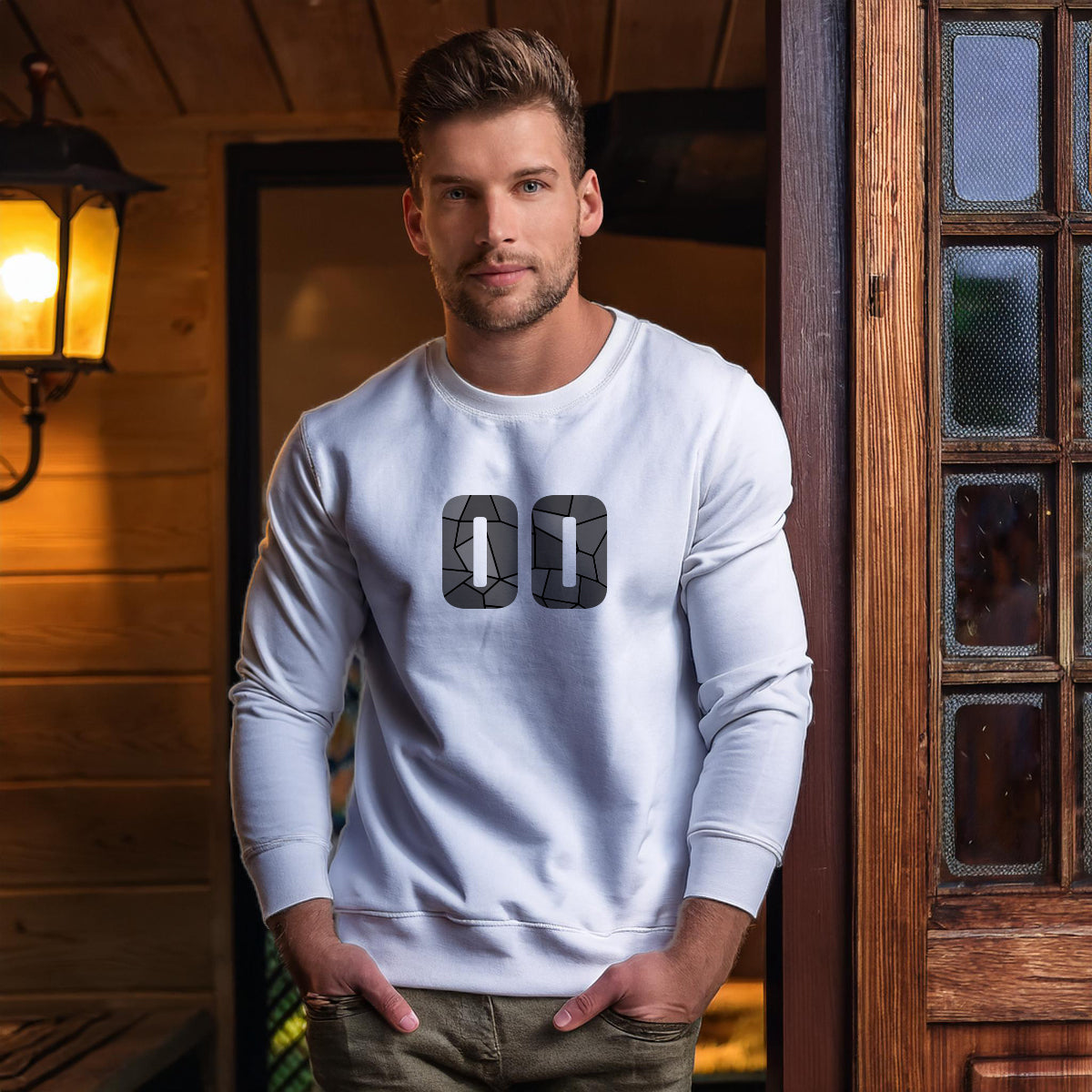 00 Number Unisex Sweatshirt (White)