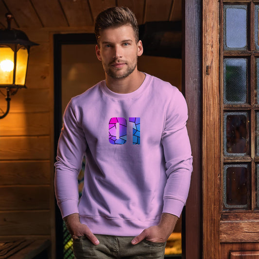 01 Number Unisex Sweatshirt (Light Pink)