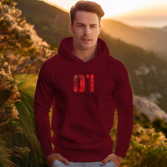 01 Number Unisex Hoodie (Maroon)