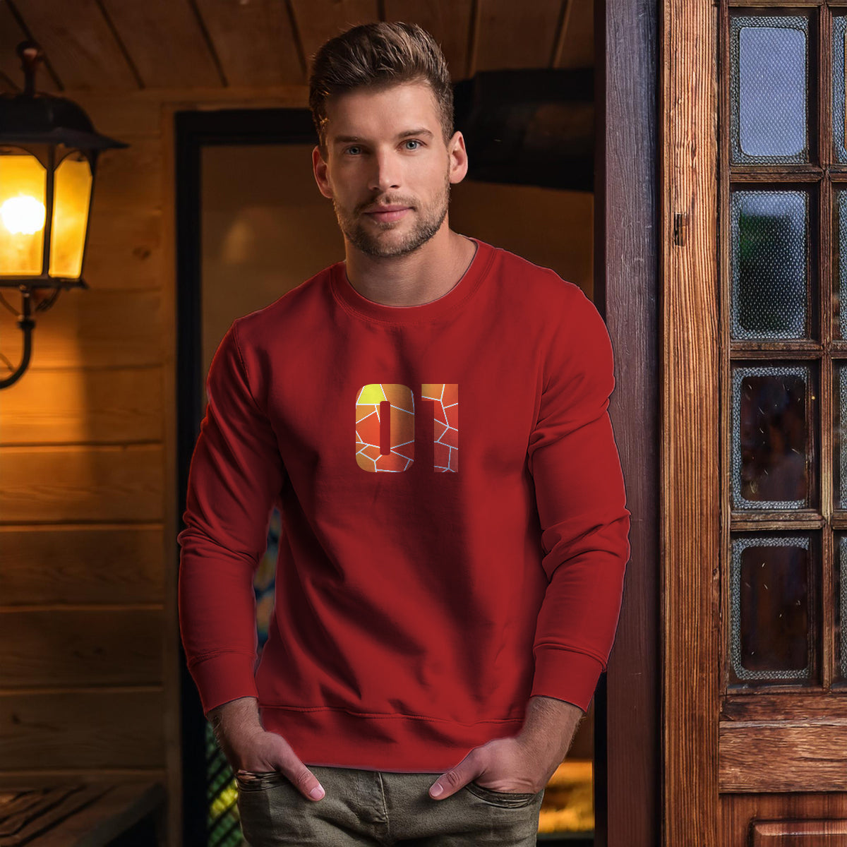 01 Number Unisex Sweatshirt (Red)