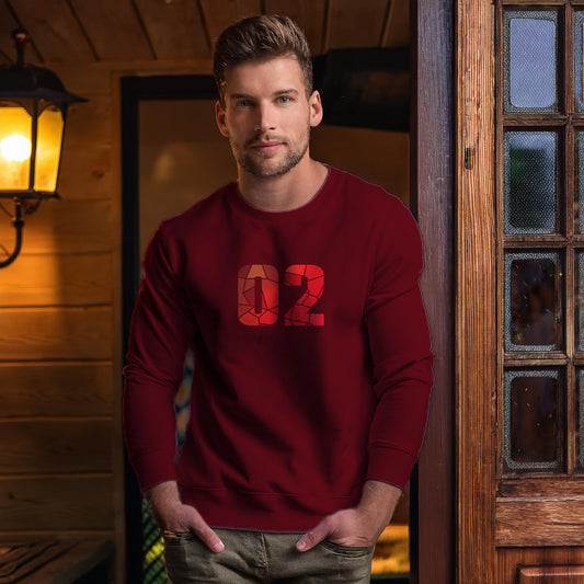 02 Number Unisex Sweatshirt (Maroon)