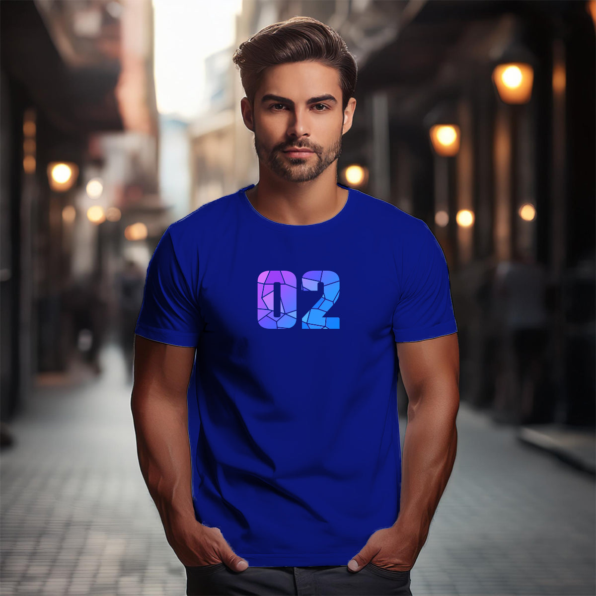 02 Number Unisex T-Shirt (Royal Blue)