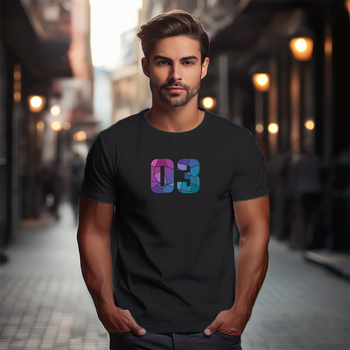 03 Number Unisex T-Shirt (Black)