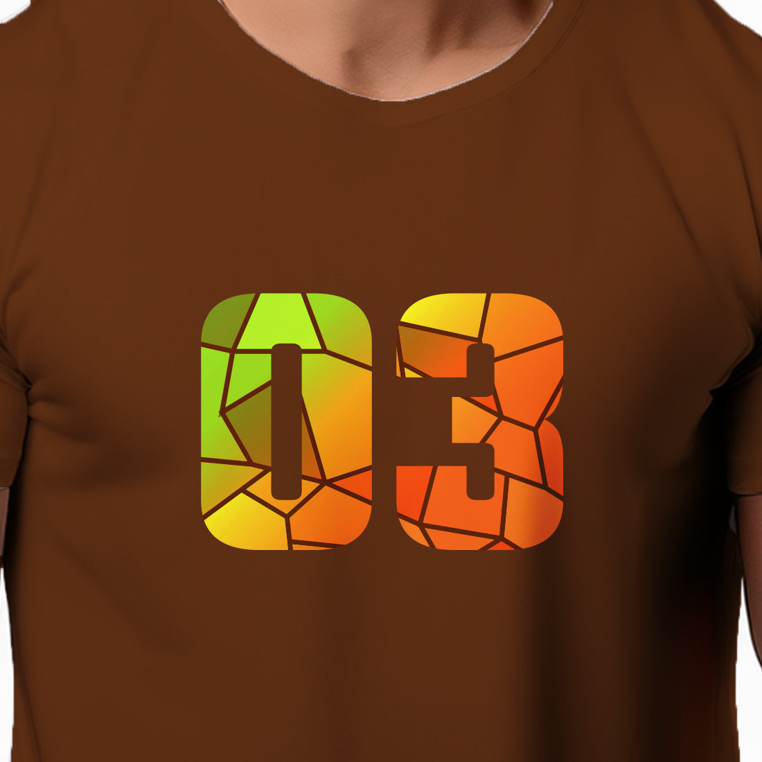 03 Number Unisex T-Shirt (Brown)