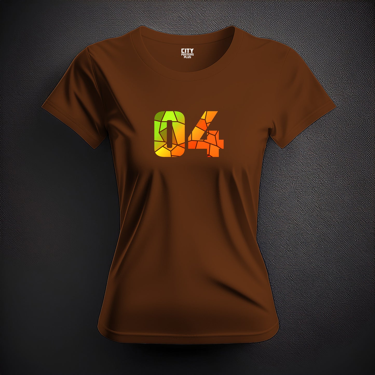 04 Number Women's T-Shirt (Brown)