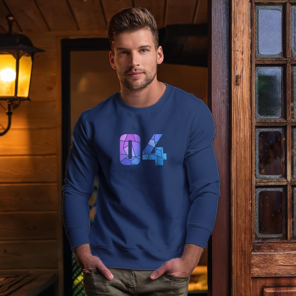 04 Number Unisex Sweatshirt (Navy Blue)