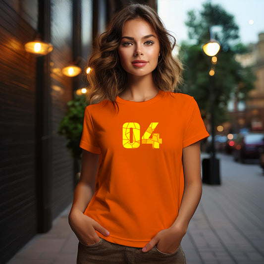 04 Number Women's T-Shirt (Orange)