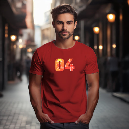 04 Number Unisex T-Shirt (Red)