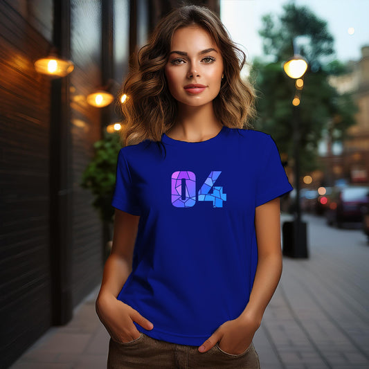 04 Number Women's T-Shirt (Royal Blue)