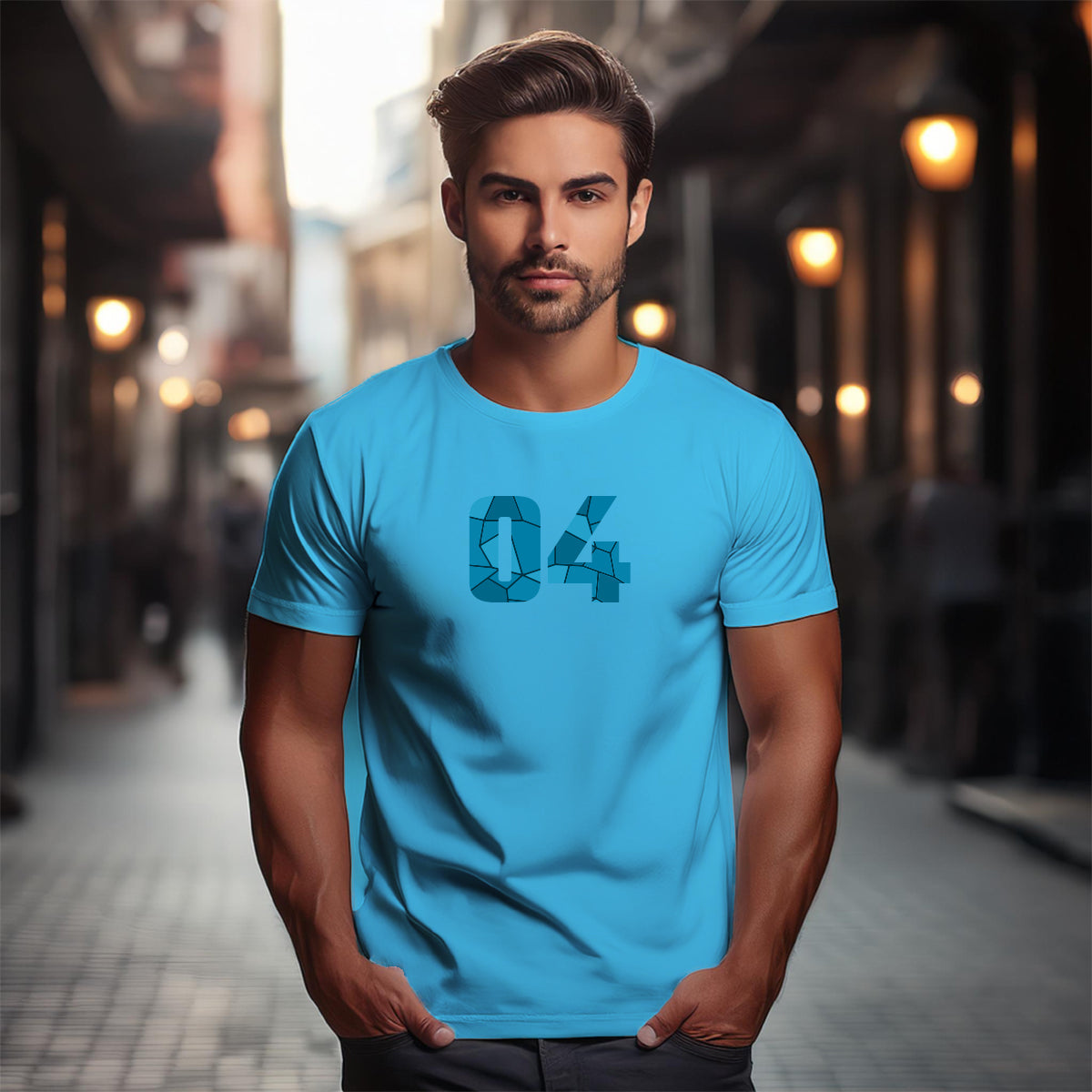 04 Number Unisex T-Shirt (Sky Blue)