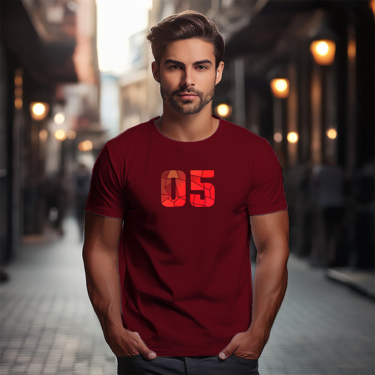 05 Number Unisex T-Shirt (Maroon)