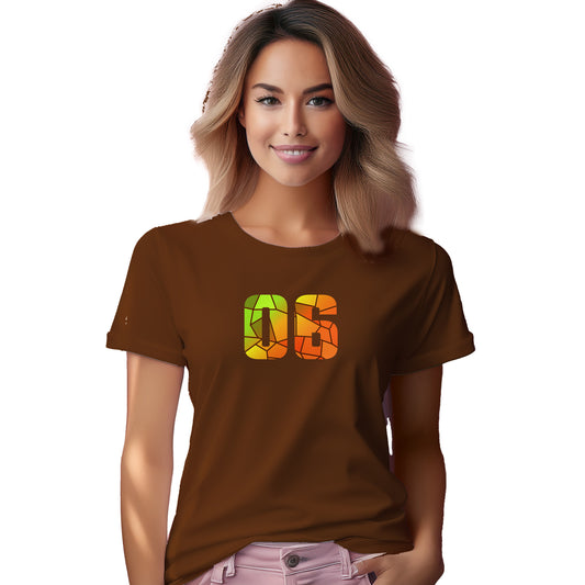 06 Number Women's T-Shirt (Brown)