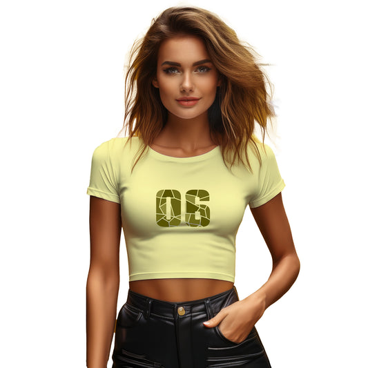 06 Number Women Crop Top (Butter Yellow)