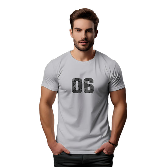 06 Number Unisex T-Shirt (Melange Grey)